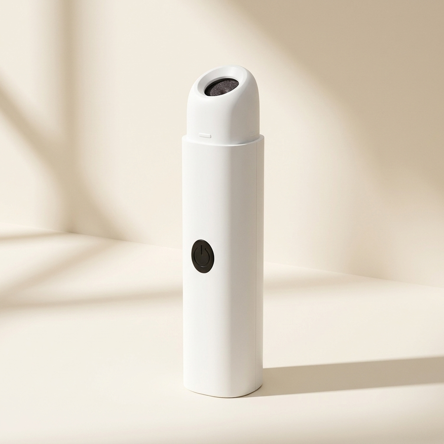 Cortaúñas eléctrico blanco para perros y gatos, vista de frente